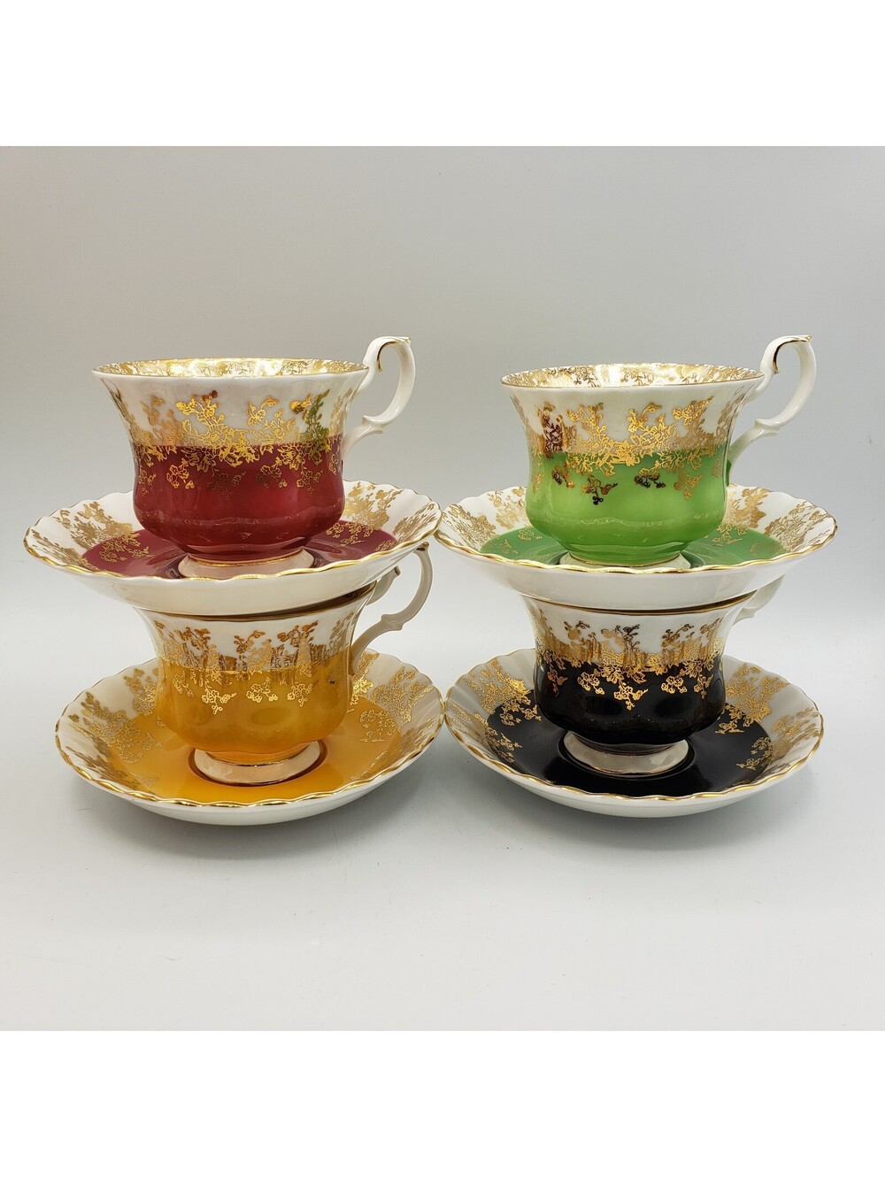 Vintage Royal Albert Teacup and Saucers Regal Series Lot of 4 Bone China England